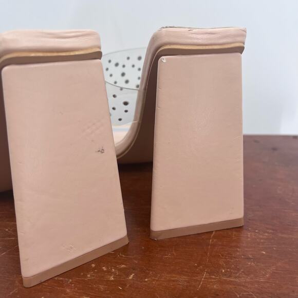 MUDD Y2K Clear Rhinestone Nude Clear Square Toe Chunky Heels Womens 7 - Picture 7 of 11